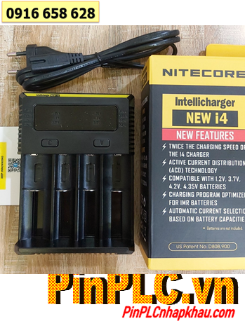 Nitecore i4, Máy sạc pin AA-AAA-C-D-9v-18650 Nitecore New i4 (sạc pin Li-ion & NiMh-NiCd) chính hãng 